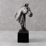 Dazzling Dressage Horse Sculpture with Silver Accents