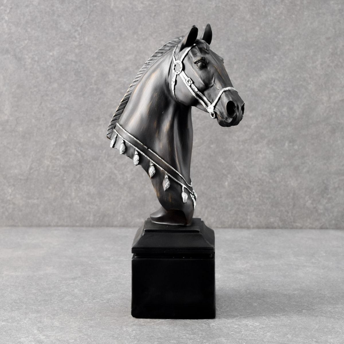 A11 Dazzling Dressage Horse Sculpture with Silver Accents
