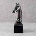 Dazzling Dressage Horse Sculpture with Silver Accents