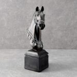 Dazzling Dressage Horse Sculpture with Silver Accents