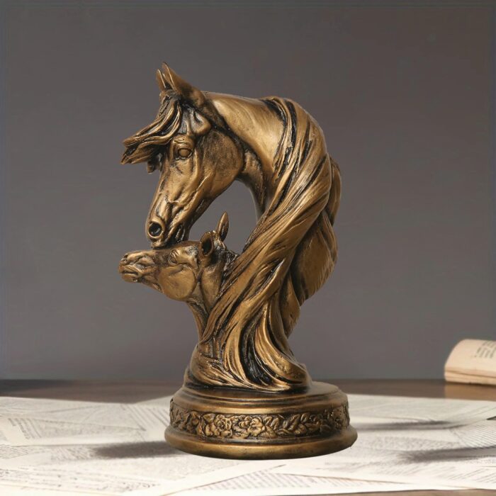 Mother Horse and Her Baby Sculpture