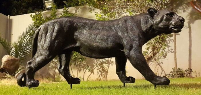 Wild Black Panther Art Sculpture