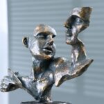 SERENITY IN EMBRACE NORDIC ABSTRACT COUPLES SCULPTURE
