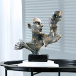 SERENITY IN EMBRACE NORDIC ABSTRACT COUPLES SCULPTURE