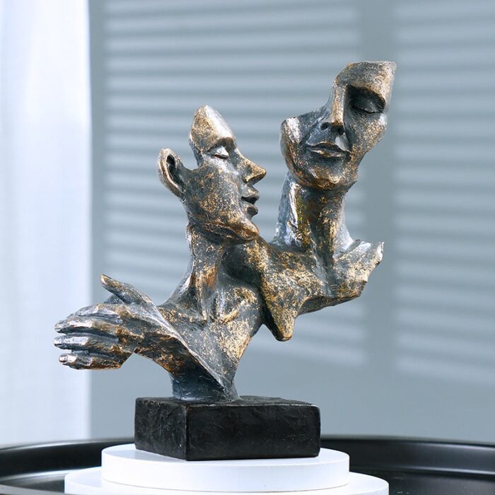SERENITY IN EMBRACE NORDIC ABSTRACT COUPLES SCULPTURE