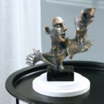 SERENITY IN EMBRACE NORDIC ABSTRACT COUPLES SCULPTURE