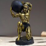 HERCULES STATUE WITH HEAVY BALL SYMBOL OF STRENGTH