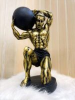 HERCULES STATUE WITH HEAVY BALL SYMBOL OF STRENGTH