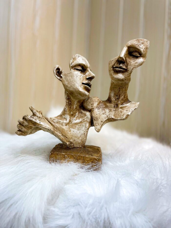 SERENITY IN EMBRACE NORDIC ABSTRACT COUPLES SCULPTURE