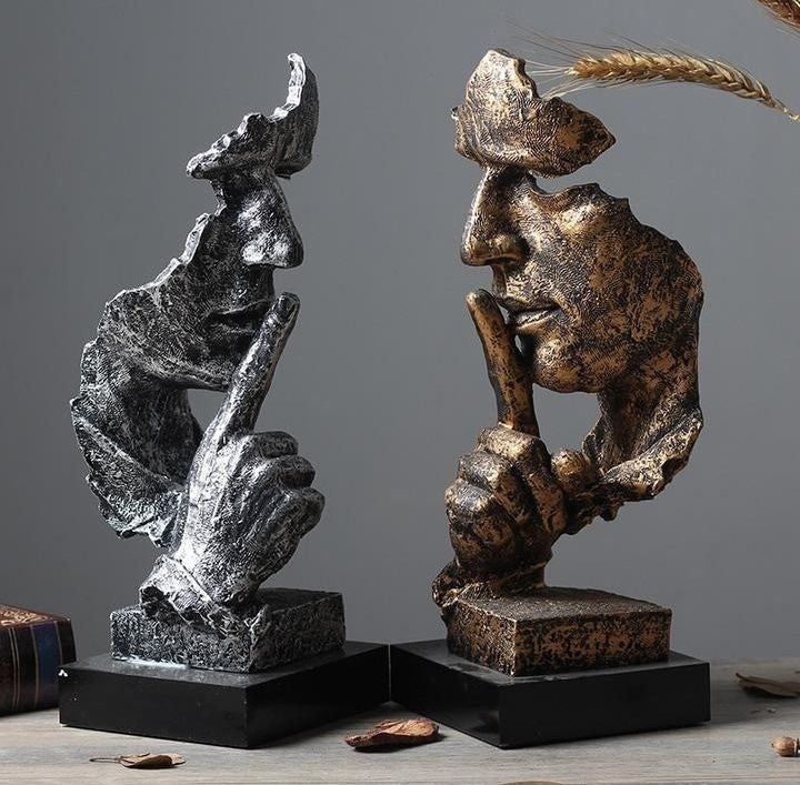 MUTED WITNESS FACE SCULPTURE SET OF TWO