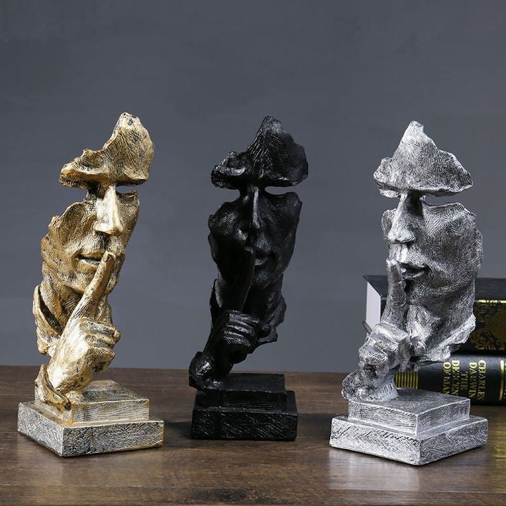 MUTED WITNESS FACE SCULPTURE - SET OF THREE