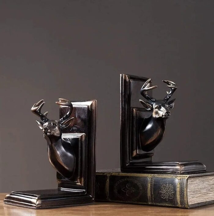 DEER HEAD BOOKENDS