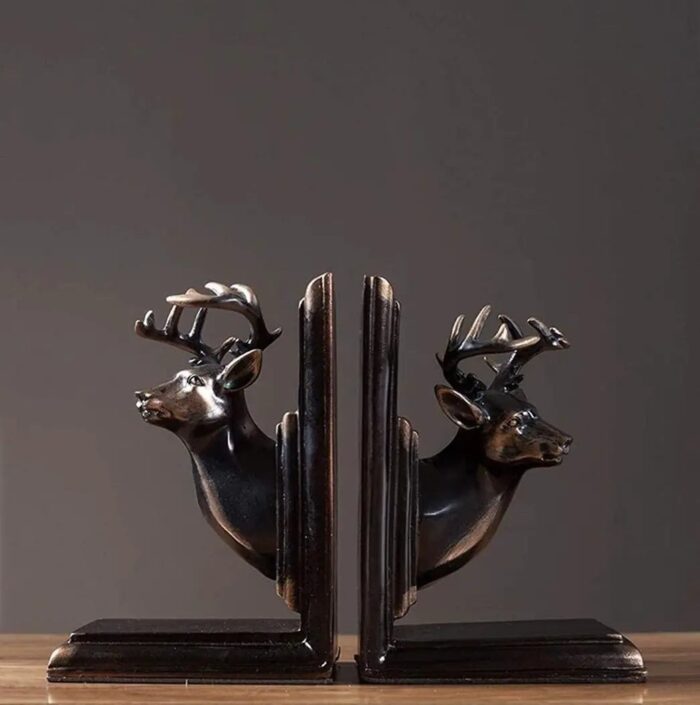 DEER HEAD BOOKENDS