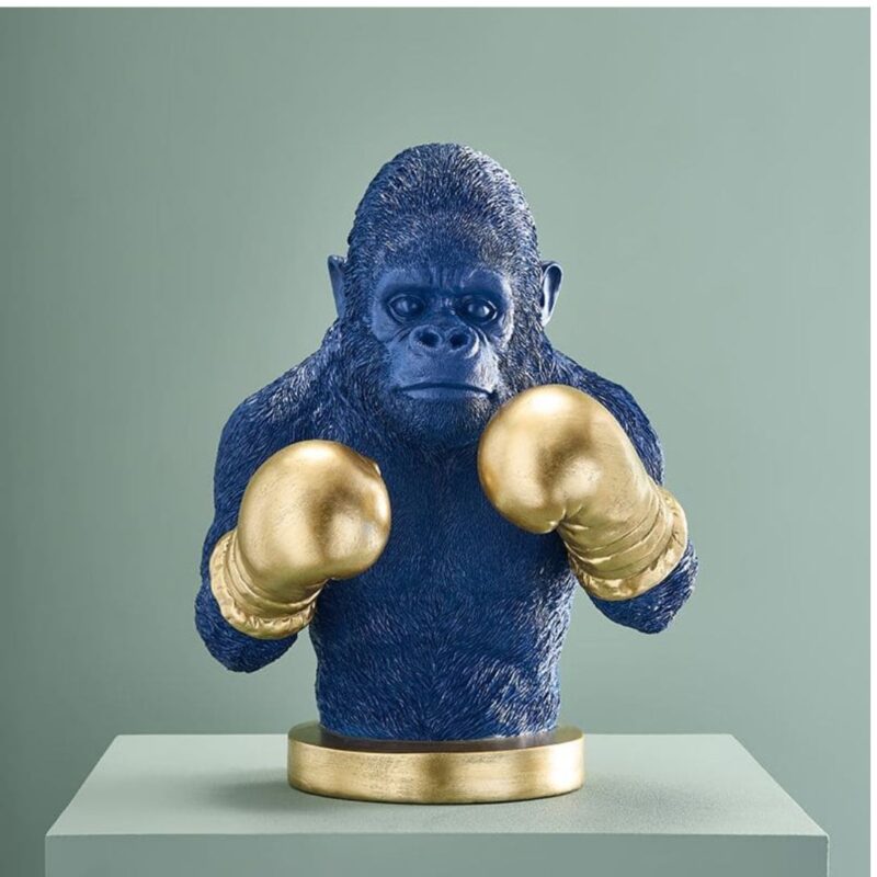 MONEY BOX GORILLA ROCKY BLUE-GOLD