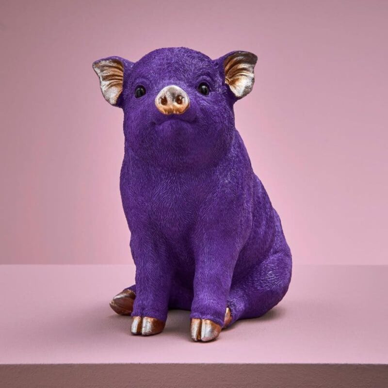 MONEY BOX PIG PIGGY BANK PURPLE