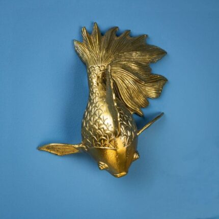WALL FIGURINE FISH GOLDFISH GOLD
