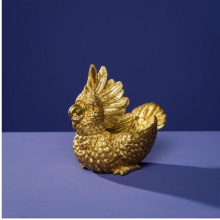 DECORATIVE BOWL COCKATOO GOLD