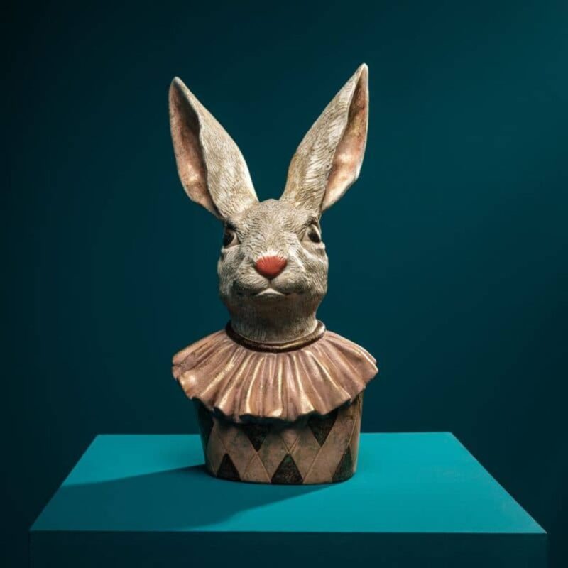 DECORATIVE FIGURINE RABBIT HEINZ APRICOT-CREME-GOLD