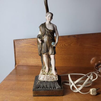 ART NOUVEAU SPELTER FIGURAL LAMP