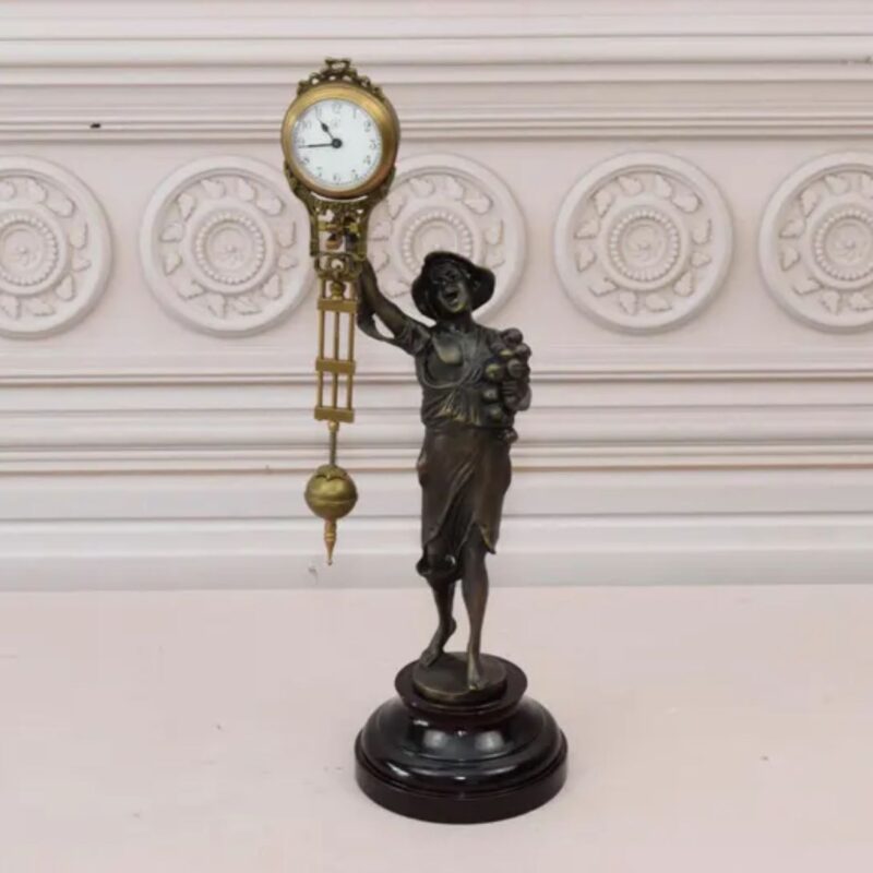 AMAZING BRONZE AND METAL CLOCK SCULPTURE
