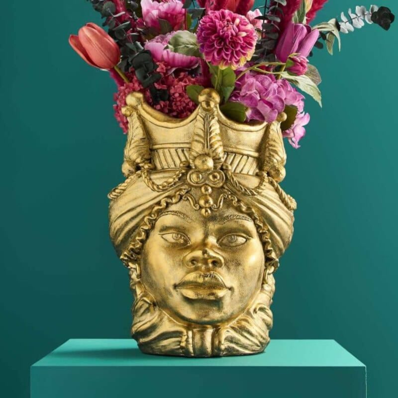 SICILIAN FLOWER POT AGOSTINA GOLD