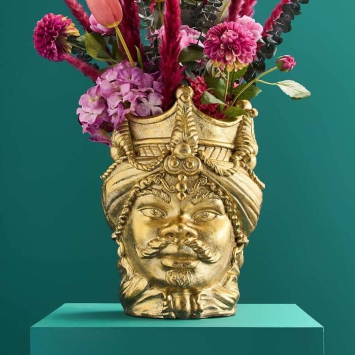 SICILIAN FLOWER POT AGOSTINO GOLD