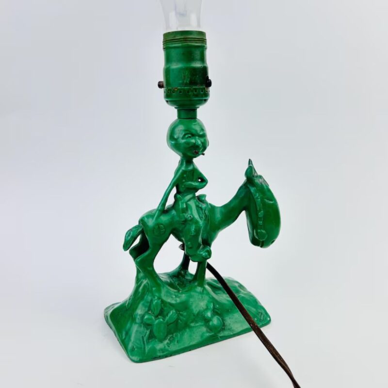 ANTIQUE ART DECO FRANKART NUART GAUCHO CAST METAL COWBOY LAMP