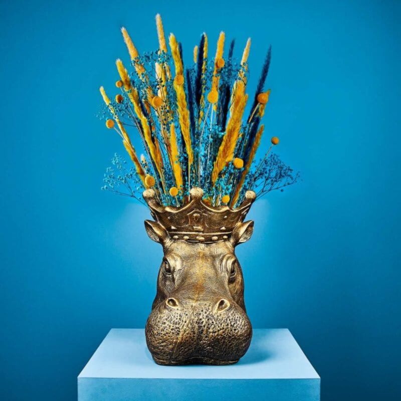 FLOWER POT HIPPOPOTAMUS PATTY GOLD
