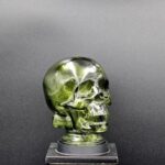 GREEN GLASS SKULL LIGHT COVER WITH CUSTOM 3D PRINTED BASE