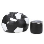 THE KICKBACK FOOTBALL BEAN BAG WITH FREE FOOT STOOL