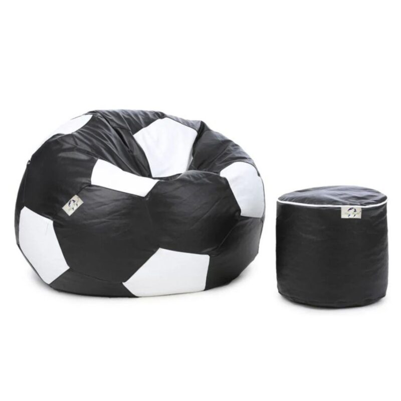 THE KICKBACK FOOTBALL BEAN BAG WITH FREE FOOT STOOL