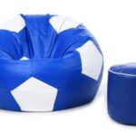 THE KICKBACK FOOTBALL BEAN BAG WITH FREE FOOT STOOL