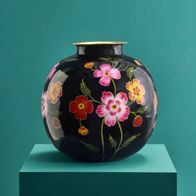 VASE LOREA L BLACK