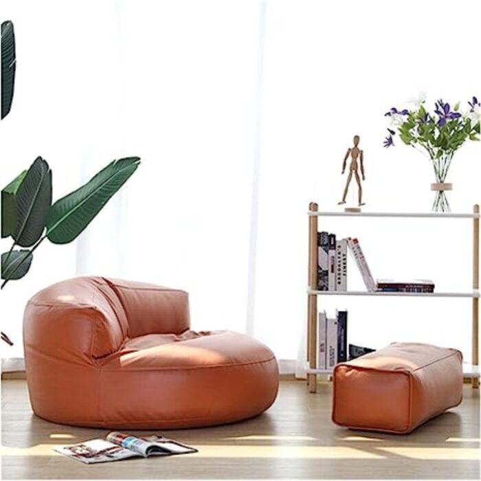 LARGE FAUX LEATHER BEAN BAG CHAIRS
