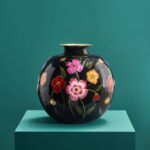 VASE LOREA M BLACK