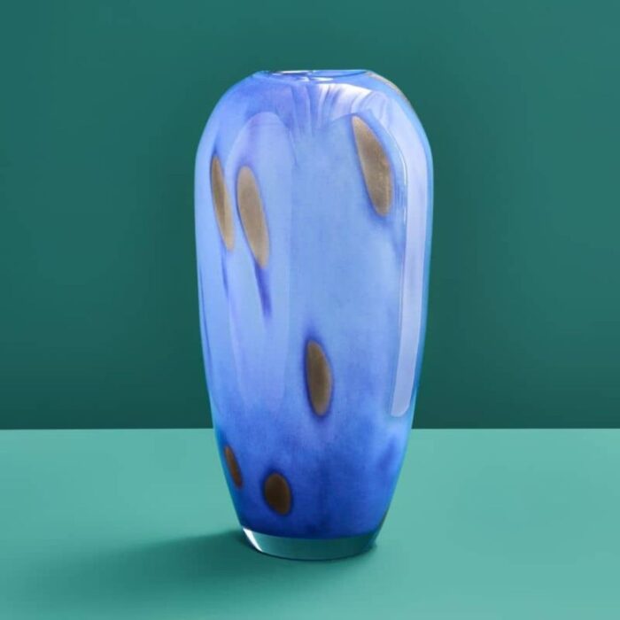 VASE VALENTINA L BLUE-GOLD