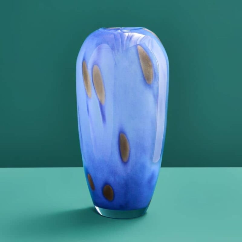 VASE VALENTINA L BLUE-GOLD