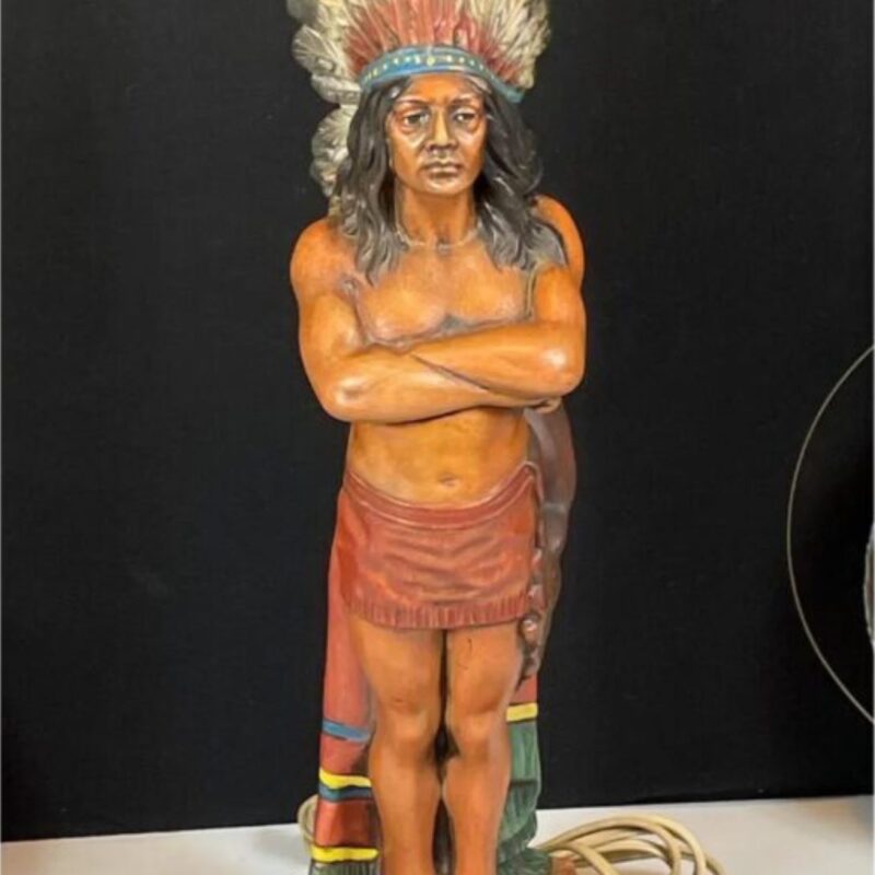 NATIVE AMERICAN CERAMIC FIGURE TABLE LAMP