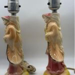 PAIR RARE VTG SHAWNEE POTTERY LAMP