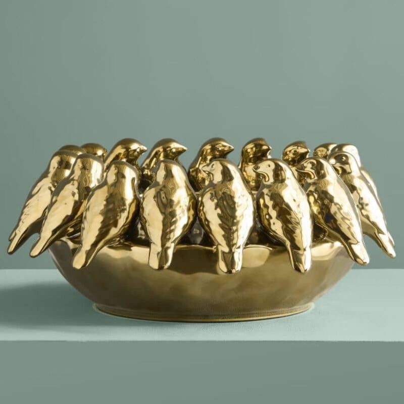 BOWL WITH BIRDS GOLD