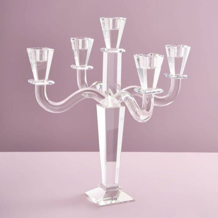 CRYSTAL CANDELABRUM 5-ARM WHITE