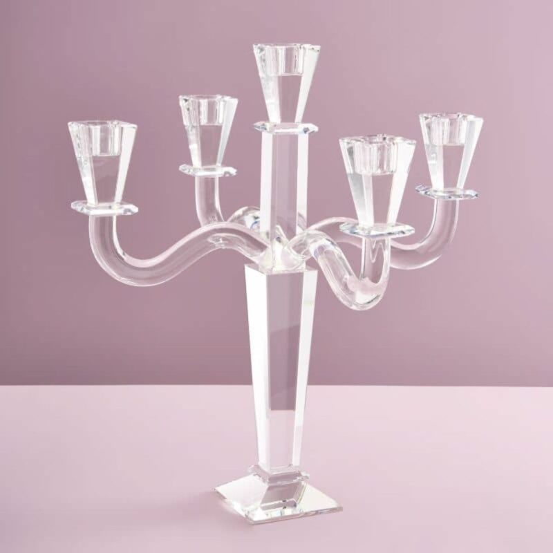 CRYSTAL CANDELABRUM 5-ARM WHITE