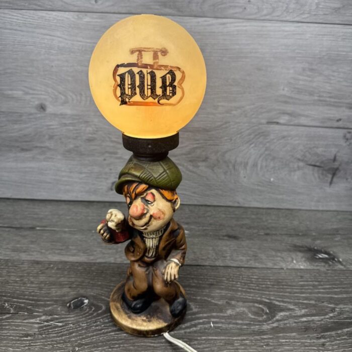 VINTAGE ENESCO DRUNK DRUNKEN MAN HOBO PUB LAMP