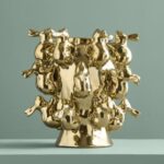 VASE WITH RABBITS GOLD