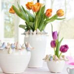 VASE WITH BIRDS L WHITE