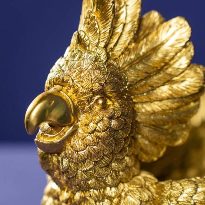 DECORATIVE BOWL COCKATOO GOLD