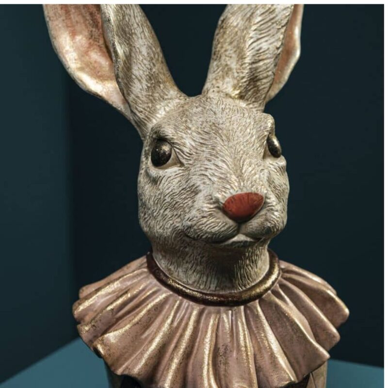 DECORATIVE FIGURINE RABBIT HEINZ APRICOT-CREME-GOLD