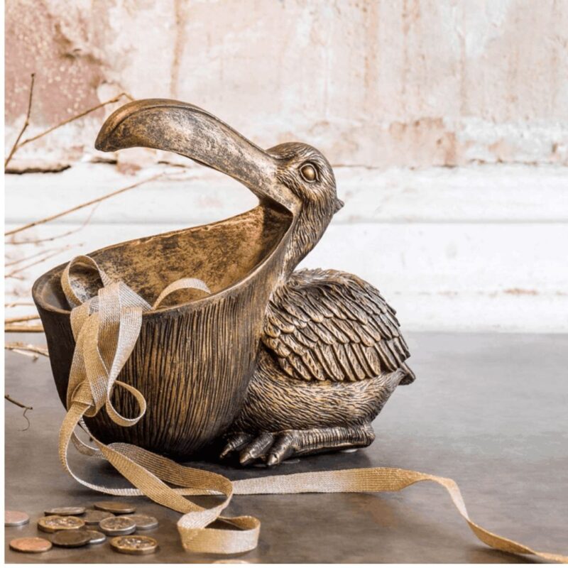 DECORATIVE BOWL PELICAN GOLD