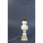 ANTIQUE EARLY 20TH C NEOCLASSICAL HAND CARVED ITALIAN MARBLE TABLE LAMP