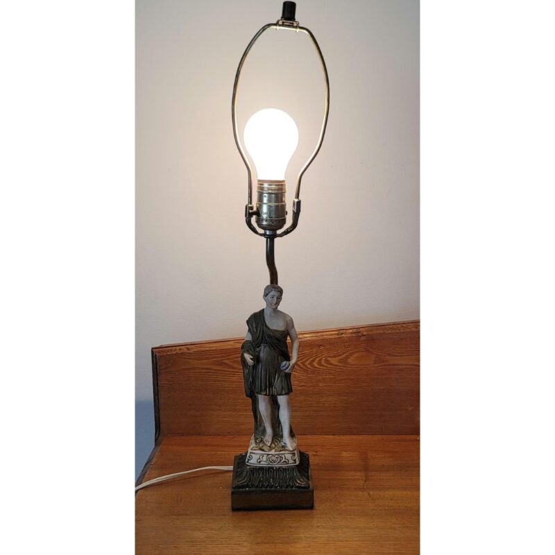 ART NOUVEAU SPELTER FIGURAL LAMP